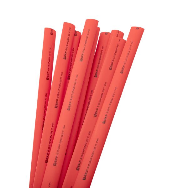 Термоусаживаемая трубка ТУТ нг 10/5 красная в отрезках по 1м EKF PROxima