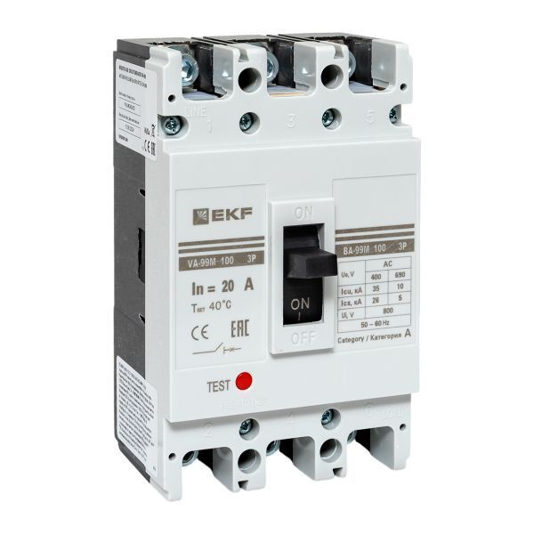 Выключатель автоматический ВА-99М 100/20А 3P 35кА EKF