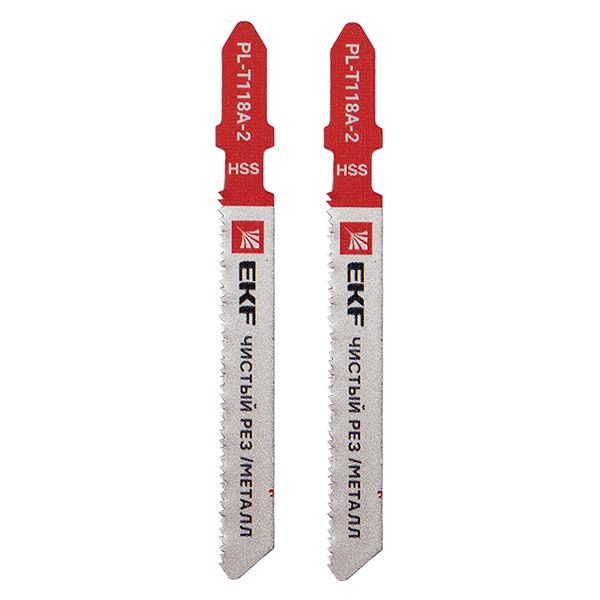 Пилки для электролобзика прямые T118A (чистовой рез по металлу)(HSS)(2 шт) EKF Expert