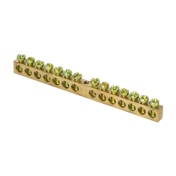 Шина PEN "ноль-земля" (6x9мм) 14 отверстий латунь крепеж по центру EKF PROxima