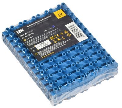 Зажим контактный винтовой ЗВИ-10 н/г 2,5-6мм2 12пар синий IEK