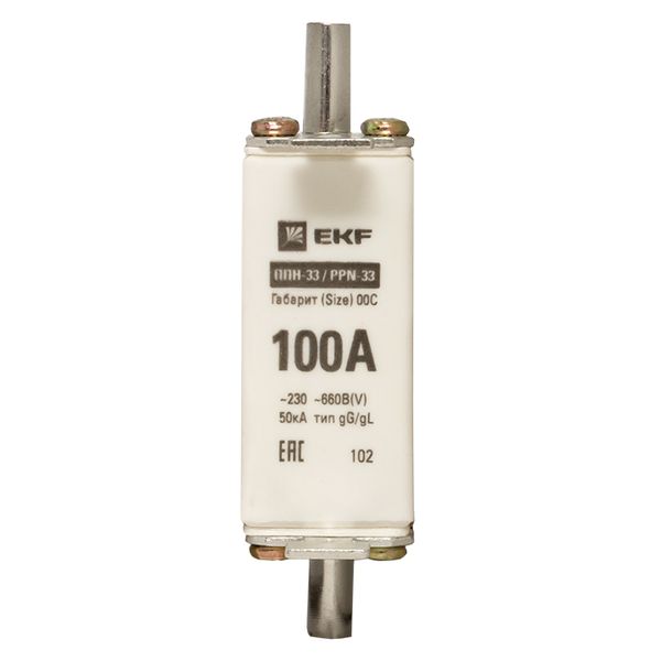 Плавкая вставка ППН-33 100/100А габарит 00С EKF