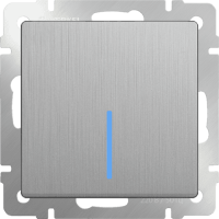 Werkel Серебр. Рифл. Выкл. Мех-м 1-кл. прох. с подсвет. WL09-SW-1G-2W-LED a035653