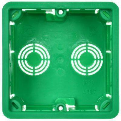 Коробка распаячная КМ41021 для полых стен безгалогенная (HF) 92х92х45мм с саморезами металлическими лапками и крышкой IEK