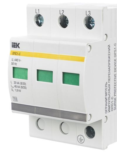 KARAT Ограничитель импульсного перенапряжения ОПС1-C 3P In=20кА Un=400В Im=40кА IEK