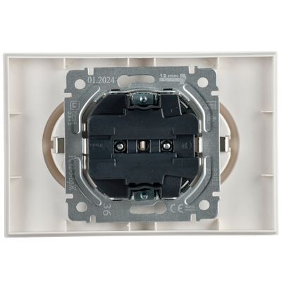 BRITE Розетка 2-местная с заземлением без защитных шторок 16А в сборе РС12-3-БрЖ жемчуг IEK