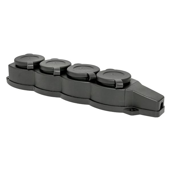 Розетка (колодка) четырехместная с защит. крышками каучуковая 230В 2P+PE 16A IP44 EKF Марс