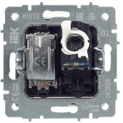 BRITE Розетка двойная TV+RJ45 кат.5E РТВ/РК12-БрЧ черный IEK