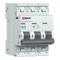 Автоматический выключатель ВА 47-63N 3P 3А (D) 4,5 кА PROXIMA EKF