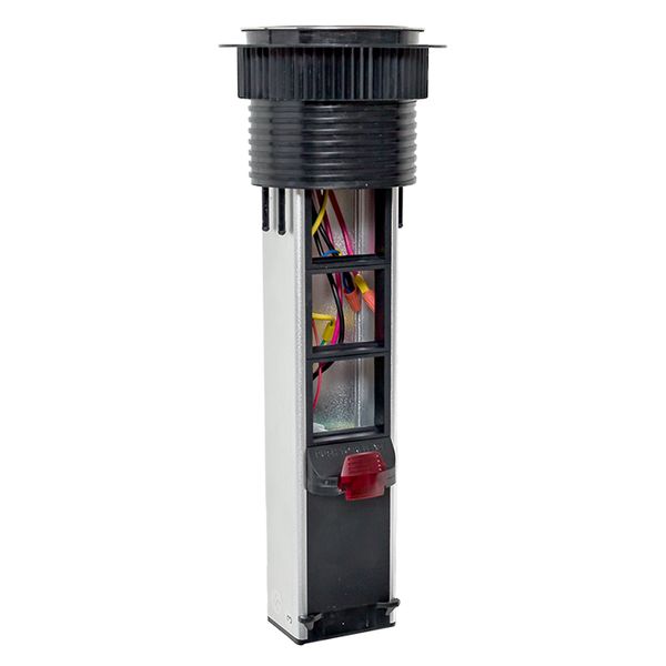 Встраиваемая выдвижная мини-колонна с беспроводной зарядкой 15Вт, 8 модулей C-Line EKF, металлик