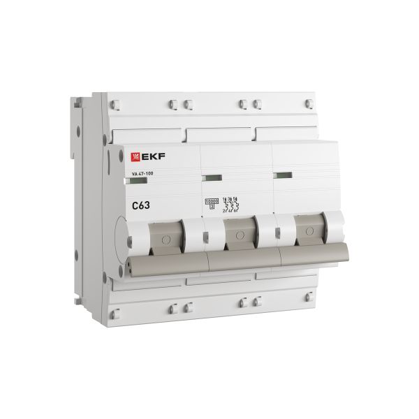 Автоматический выключатель ВА 47-100 3P 63А (C) 10kA PROXIMA EKF