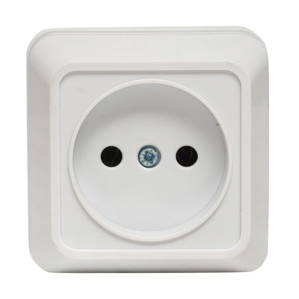 Рим Розетка 1-местная 10А без заземления белая EKF