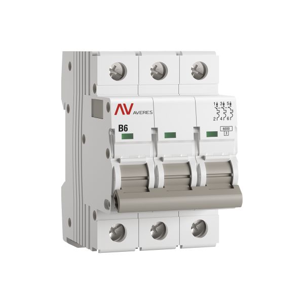 Выключатель автоматический AV-6 3P 6A (B) 6kA EKF AVERES
