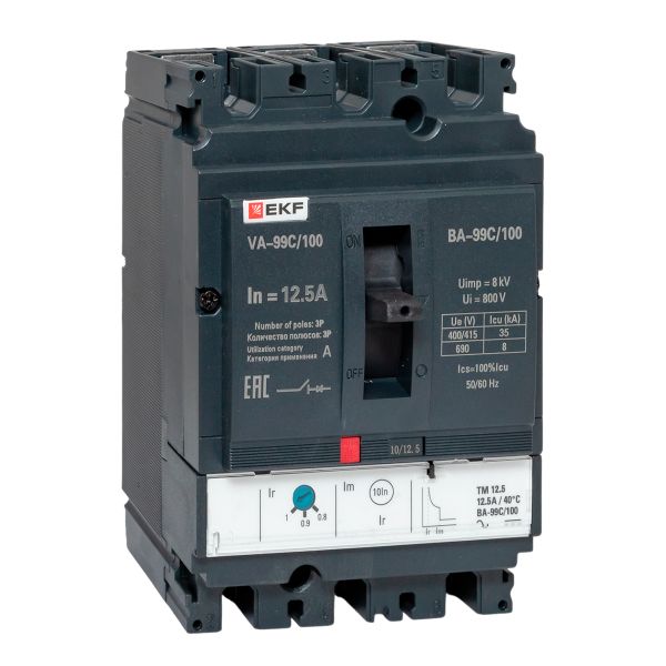 Выключатель автоматический ВА-99C 100/12,5А 3P 35кА EKF