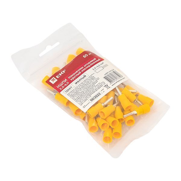 Наконечник штыревой круглый изолированный НШКИ 2.5-6.0 (уп 50шт) EKF PROxima