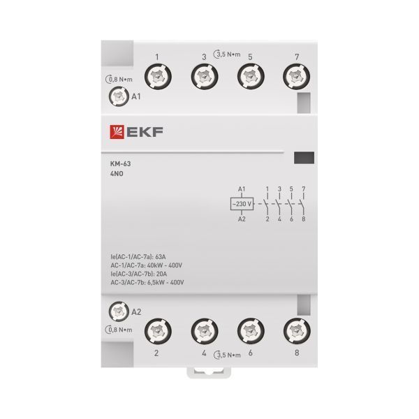 Контактор модульный КМ 63А 4NO 230В АС (3 мод.) PROXIMA EKF