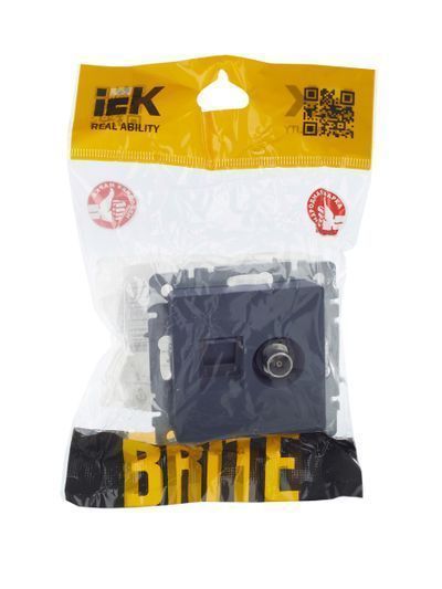 BRITE Розетка двойная TV+RJ45 кат.5E РТВ/РК12-БрМ маренго IEK