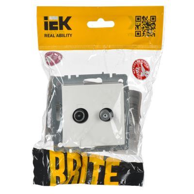 BRITE Розетка двойная TV+SAT РТВ/РСп12-БрБ белый IEK