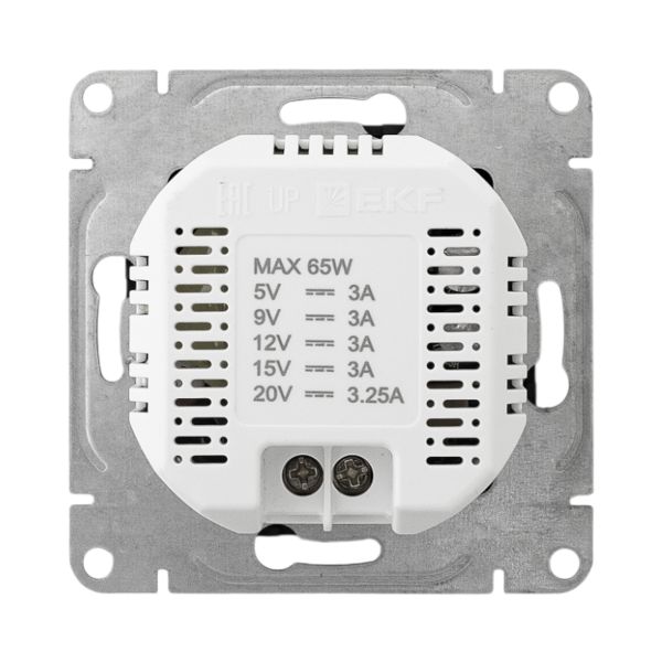 Механизм розетки USB-С, быстрая, чёрная Эпика EKF (кратно 1)
