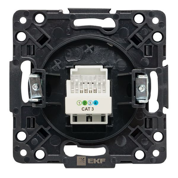 Стокгольм Механизм Розетки Phone 1-местной черный EKF PROxima