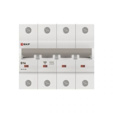 Автоматический выключатель ВА 47-125 4P 16А (D) 15кА PROXIMA EKF