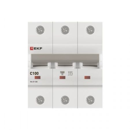 Автоматический выключатель ВА 47-125 3P 100А (C) 15кА PROXIMA EKF