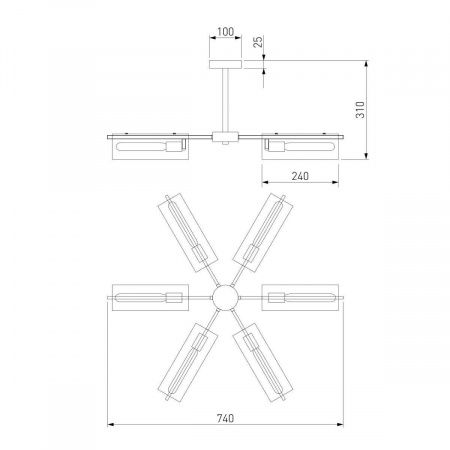 Потолочная люстра Eurosvet Trompeta 70144/6 хром