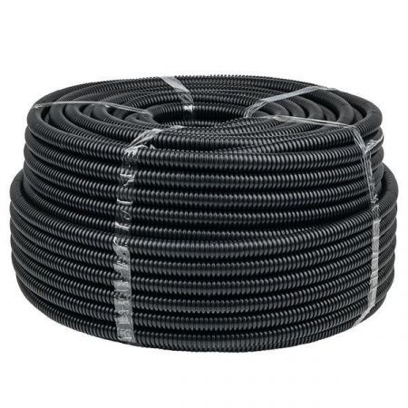 Труба гофр. безгалогеновая FRHF с протяжкой d20 мм (100 м) черная EKF-Plast