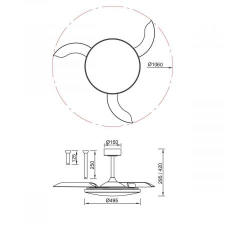 Люстра-вентилятор Mantra SLIM FAN 9006