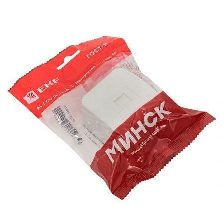 Минск Розетка Phone 1-местная ОП белая EKF Basic