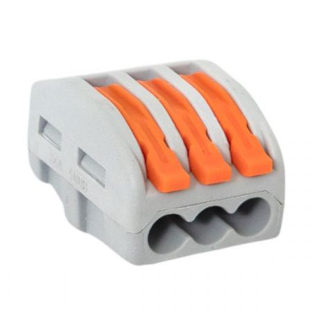 Клемма СМК 222-413 с рычагом 3 отверстия 0,08-2,5(4,0) мм2 EKF PROxima