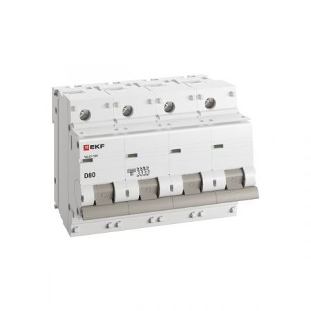 Автоматический выключатель ВА 47-100 4P 80А (D) 10kA PROXIMA EKF