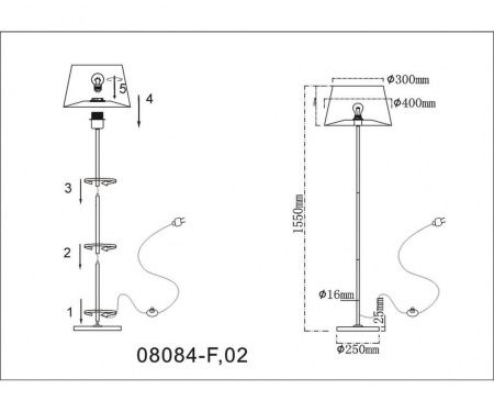 Торшер Kink Light Верто 08084-F,02