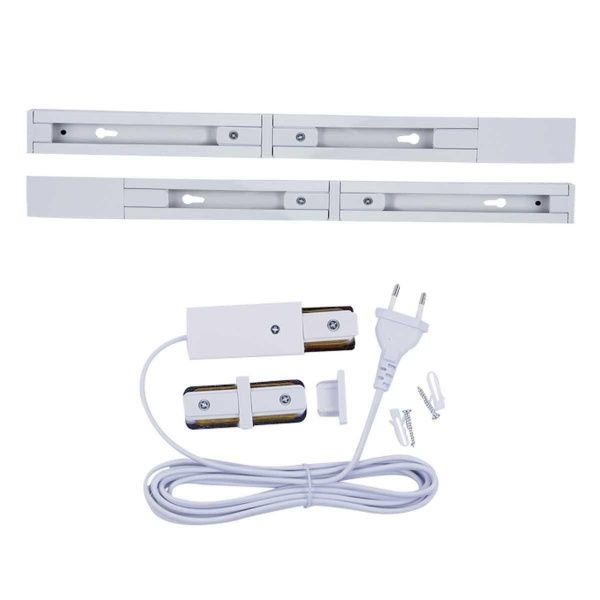 Шинопровод осветительный с заглушкой в наборе 2 шт Uniel UBX-GS2 WHITE 50x2 SET03