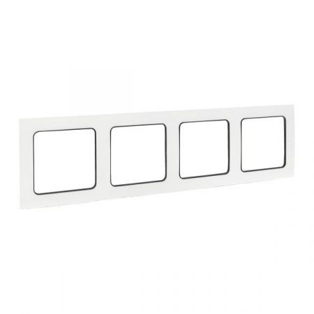 Стокгольм Рамка 4-местная белая с линией цвета черный EKF PROxima