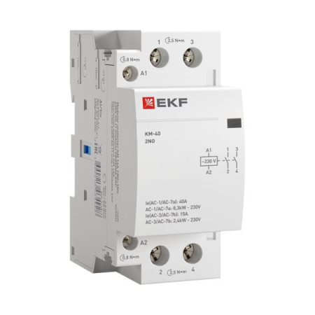 Контактор модульный КМ 40А 2NO 230В АС (2 мод.) PROXIMA EKF