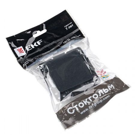 Стокгольм Механизм Выключателя 1-кл. проходного 10А автоматические клеммы черный EKF PROxima