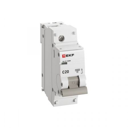 Автоматический выключатель ВА 47-100M 1P 20А (C) 10kA без теплового расцепителя EKF PROXIMA