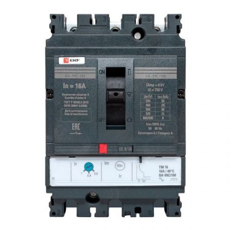 Выключатель автоматический ВА-99C 100/16А 3P 35кА EKF
