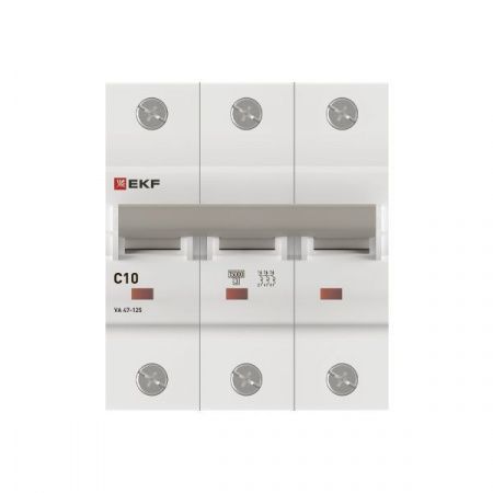 Автоматический выключатель ВА 47-125 3P 10А (C) 15кА PROXIMA EKF