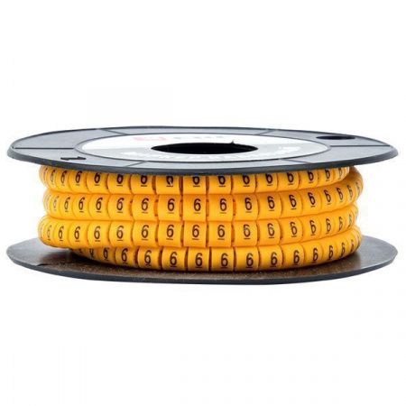 Маркер кабельный 4,0 мм2 "6" (500 шт.) (ЕС-2) EKF PROxima