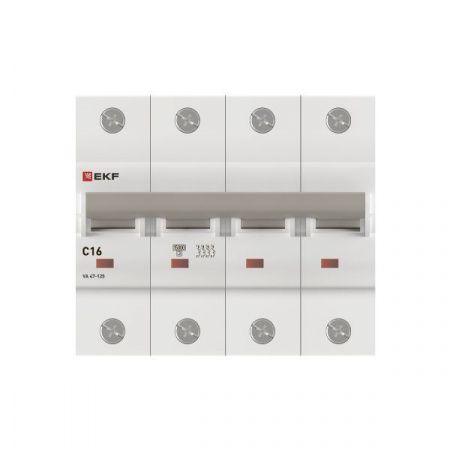 Автоматический выключатель ВА 47-125 4P 16А (C) 15кА PROXIMA EKF