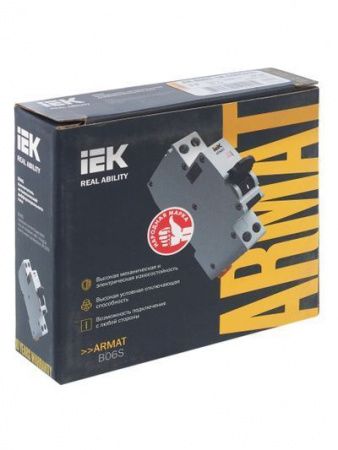 ARMAT Автоматический выключатель дифференциального тока B06S 1P+NP C6 30мА тип AC (18мм) IEK