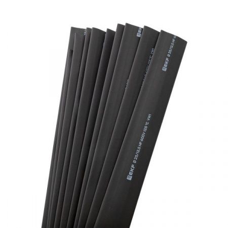 Термоусаживаемая трубка ТУТ нг 25/12,5 черная в отрезках по 1м EKF PROxima