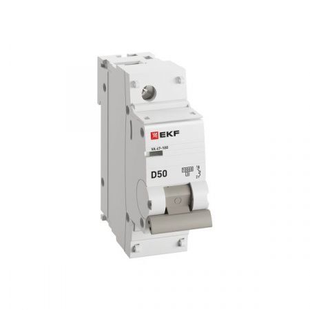 Автоматический выключатель 1P 50А (D) 10kA ВА 47-100 EKF PROxima