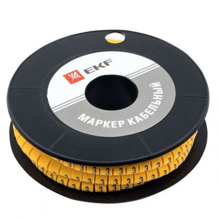 Маркер кабельный 1,5 мм2 "3" (1000 шт.) (ЕС-0) EKF PROxima