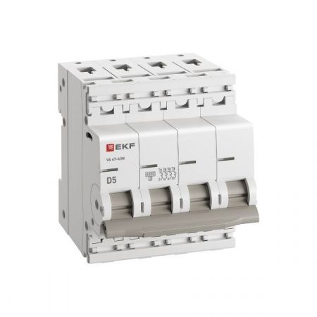 Автоматический выключатель 4P 5А (D) 6кА ВА 47-63N PROxima EKF