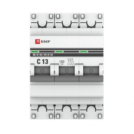 Автоматический выключатель ВА 47-63 3P 13А (C) 4,5kA EKF PROXIMA