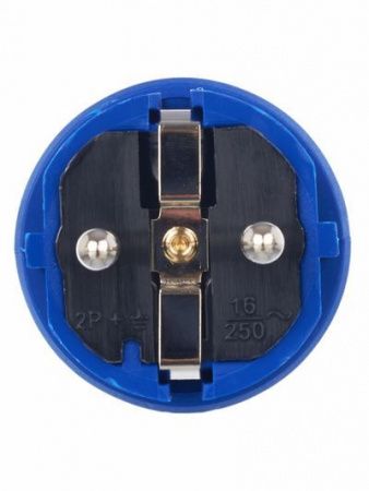 Вилка прямая ВБп3-1-0м IP44 ОМЕГА каучук синяя IEK