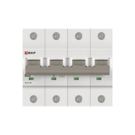 Автоматический выключатель ВА 47-125 4P 20А (D) 15кА PROXIMA EKF